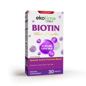 Biotin Ekotime vitals витамины для волос c зеленым чаем, хвощем и МСМ